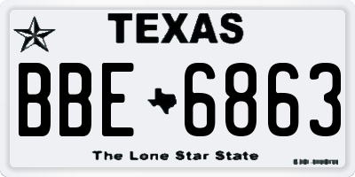 TX license plate BBE6863