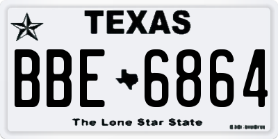 TX license plate BBE6864