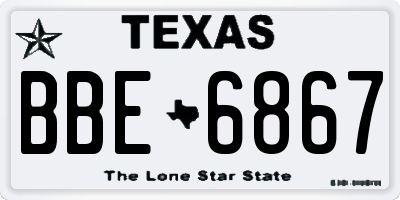 TX license plate BBE6867