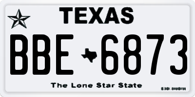 TX license plate BBE6873