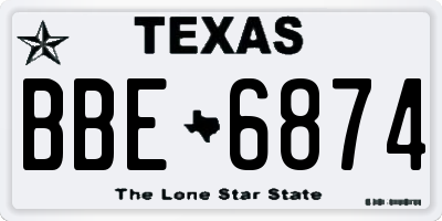 TX license plate BBE6874