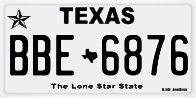 TX license plate BBE6876
