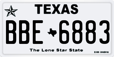 TX license plate BBE6883