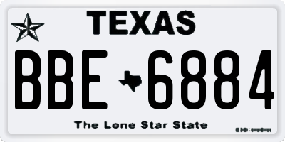TX license plate BBE6884