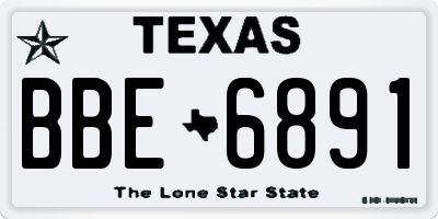 TX license plate BBE6891