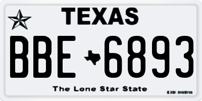 TX license plate BBE6893