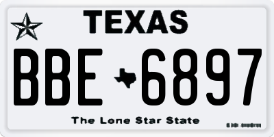 TX license plate BBE6897