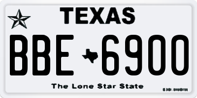 TX license plate BBE6900