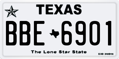 TX license plate BBE6901