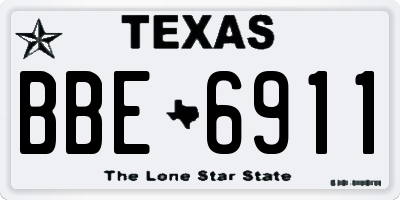 TX license plate BBE6911