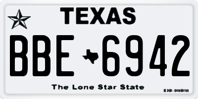 TX license plate BBE6942