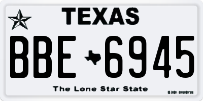 TX license plate BBE6945