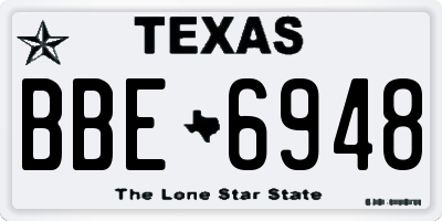 TX license plate BBE6948