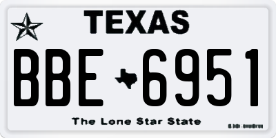 TX license plate BBE6951