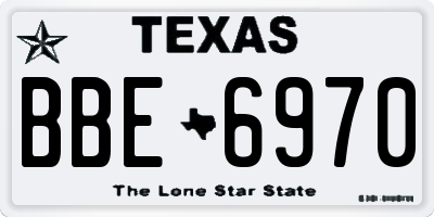 TX license plate BBE6970