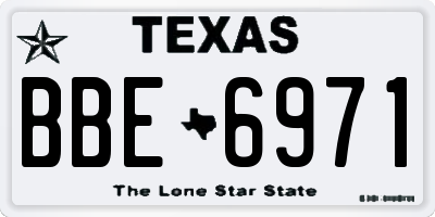 TX license plate BBE6971