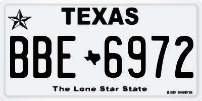 TX license plate BBE6972
