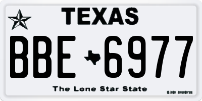 TX license plate BBE6977