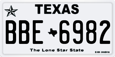 TX license plate BBE6982