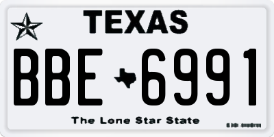 TX license plate BBE6991