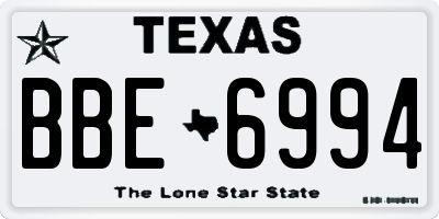 TX license plate BBE6994