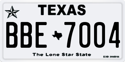 TX license plate BBE7004
