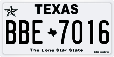 TX license plate BBE7016