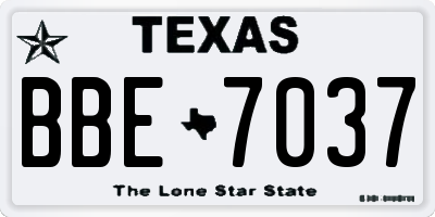 TX license plate BBE7037