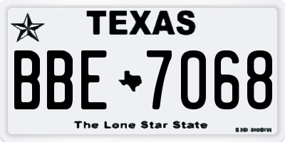 TX license plate BBE7068