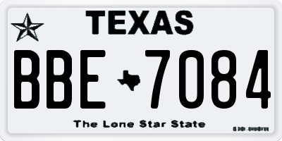 TX license plate BBE7084