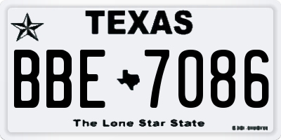 TX license plate BBE7086