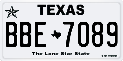 TX license plate BBE7089