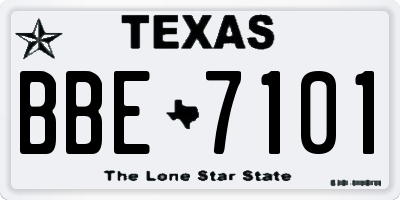 TX license plate BBE7101
