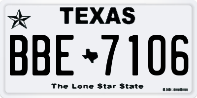 TX license plate BBE7106