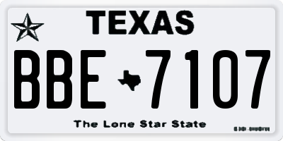 TX license plate BBE7107