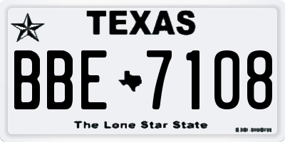 TX license plate BBE7108