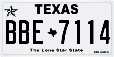 TX license plate BBE7114