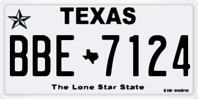 TX license plate BBE7124