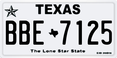 TX license plate BBE7125