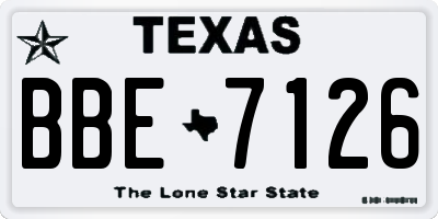 TX license plate BBE7126