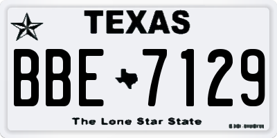 TX license plate BBE7129
