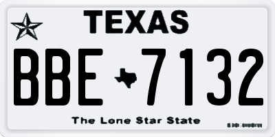TX license plate BBE7132