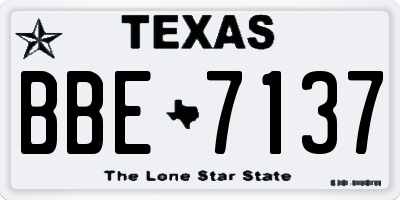 TX license plate BBE7137
