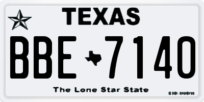 TX license plate BBE7140