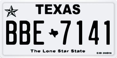 TX license plate BBE7141
