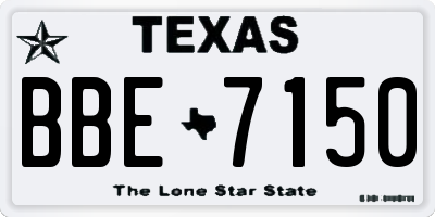 TX license plate BBE7150