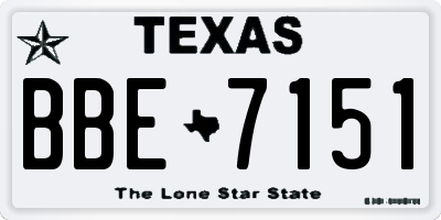 TX license plate BBE7151