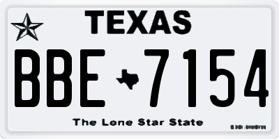 TX license plate BBE7154