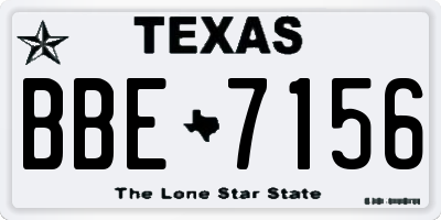 TX license plate BBE7156