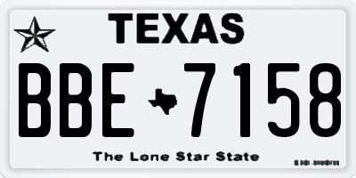 TX license plate BBE7158